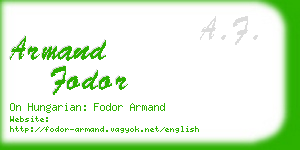 armand fodor business card